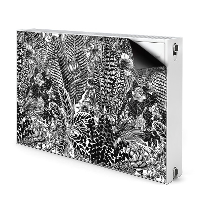 Cobertura magnética para radiador Folhas pretas e brancas