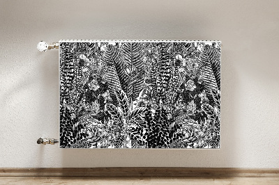 Cobertura magnética para radiador Folhas pretas e brancas