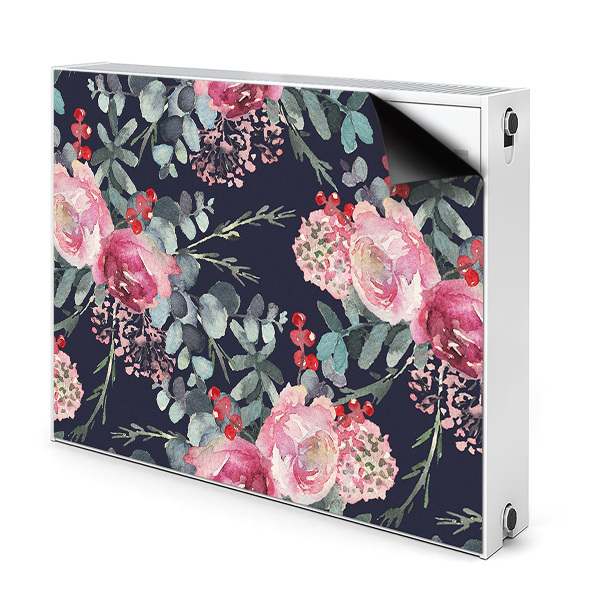 Capa magnética para radiador Flores e folhas