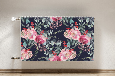 Capa magnética para radiador Flores e folhas