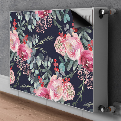 Capa magnética para radiador Flores e folhas