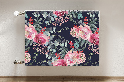 Capa magnética para radiador Flores e folhas