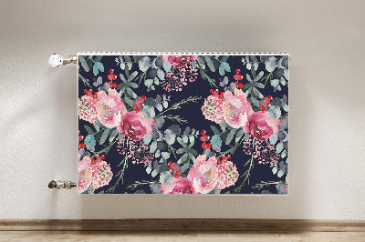 Capa magnética para radiador Flores e folhas