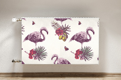 Capa magnética para radiador Flamingos e Hibiscos