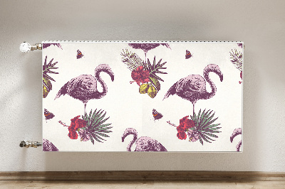 Capa magnética para radiador Flamingos e Hibiscos