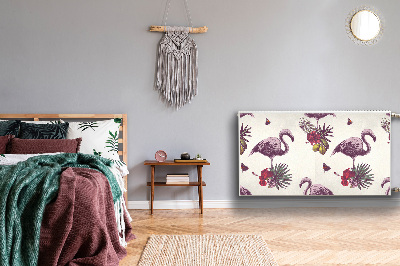 Capa magnética para radiador Flamingos e Hibiscos