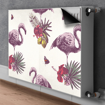 Capa magnética para radiador Flamingos e Hibiscos