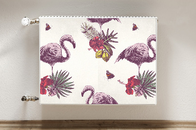 Capa magnética para radiador Flamingos e Hibiscos