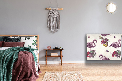 Capa magnética para radiador Flamingos e Hibiscos