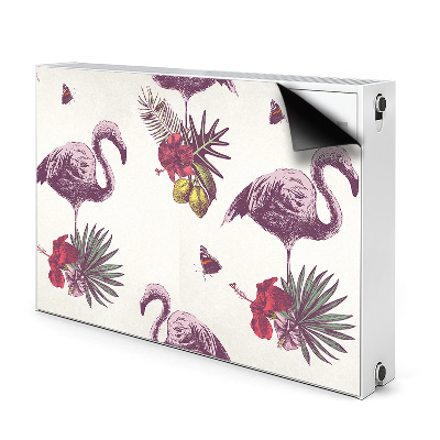 Capa magnética para radiador Flamingos e Hibiscos