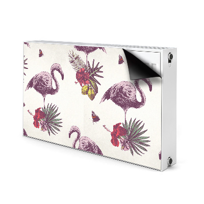 Capa magnética para radiador Flamingos e Hibiscos