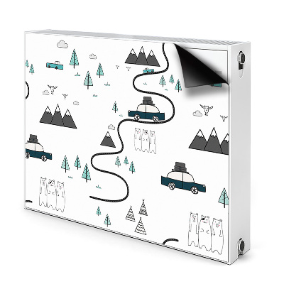 Cobertura magnética para radiador Tema de viagem