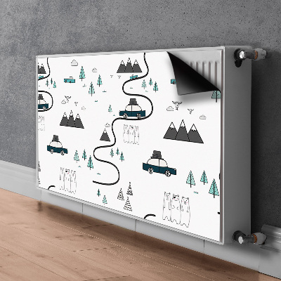 Cobertura magnética para radiador Tema de viagem