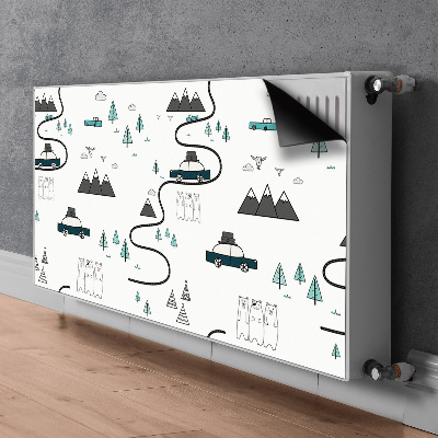 Cobertura magnética para radiador Tema de viagem