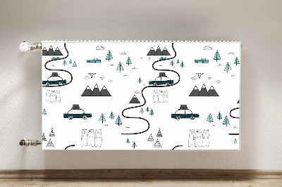 Cobertura magnética para radiador Tema de viagem