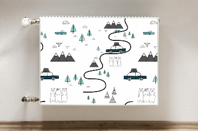 Cobertura magnética para radiador Tema de viagem