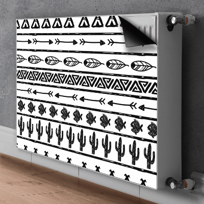 Cobertura magnética para radiador Boho preto e branco