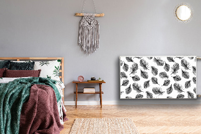 Cobertura magnética para radiador Penas pretas e brancas