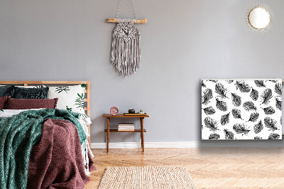 Cobertura magnética para radiador Penas pretas e brancas