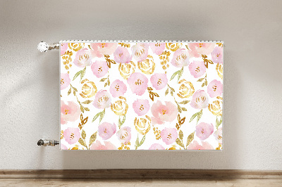 Capa magnética para radiador flores cor de rosa