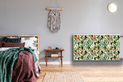 Capa magnética para radiador Flores e pássaros