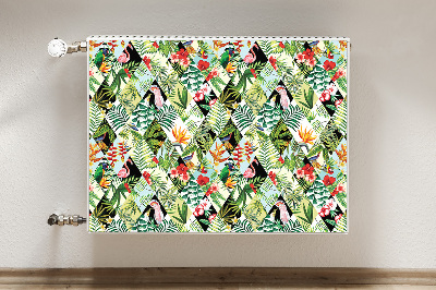 Capa magnética para radiador Flores e pássaros