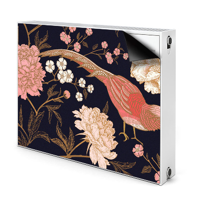 Capa magnética para radiador Peônia com um pássaro