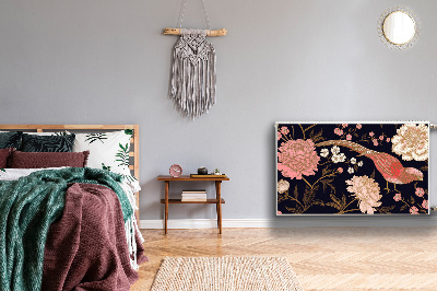 Capa magnética para radiador Peônia com um pássaro