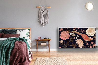 Capa magnética para radiador Peônia com um pássaro