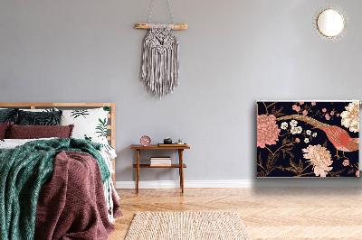 Capa magnética para radiador Peônia com um pássaro