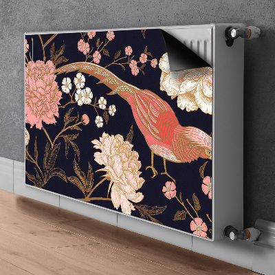 Capa magnética para radiador Peônia com um pássaro