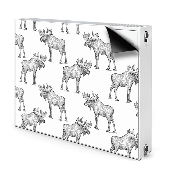 Cobertura magnética para radiador Alce em um fundo verde