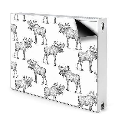 Cobertura magnética para radiador Alce em um fundo verde