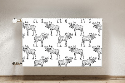 Cobertura magnética para radiador Alce em um fundo verde