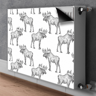 Cobertura magnética para radiador Alce em um fundo verde