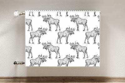 Cobertura magnética para radiador Alce em um fundo verde