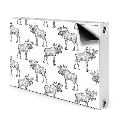 Cobertura magnética para radiador Alce em um fundo verde