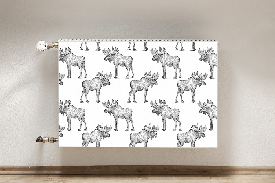 Cobertura magnética para radiador Alce em um fundo verde