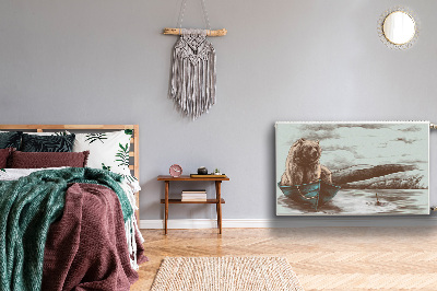 Cobertura magnética para radiador Urso em um barco