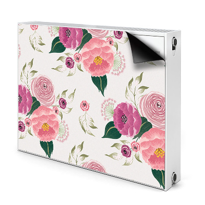 Cobertura magnética para radiador flores cor de rosa