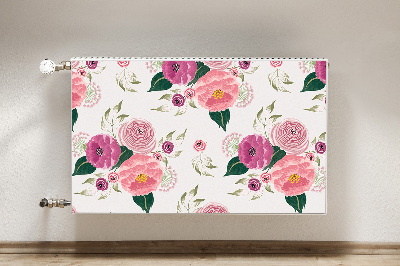 Cobertura magnética para radiador flores cor de rosa