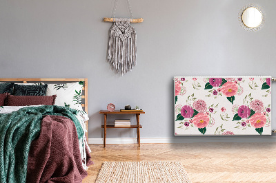 Cobertura magnética para radiador flores cor de rosa