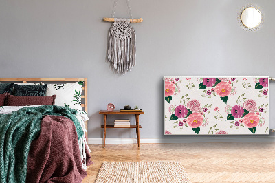 Cobertura magnética para radiador flores cor de rosa