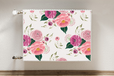 Cobertura magnética para radiador flores cor de rosa