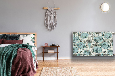 Capa magnética para radiador Flores e libélulas