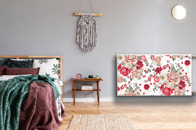 Cobertura magnética para radiador flores vermelhas