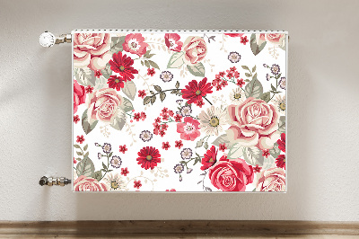 Cobertura magnética para radiador flores vermelhas