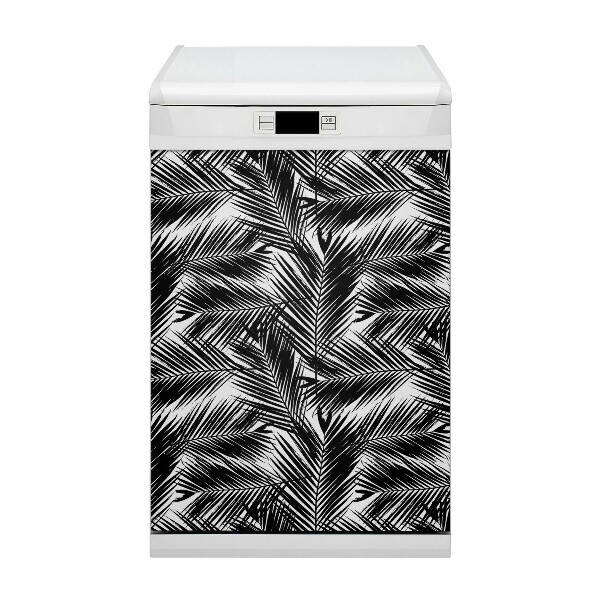 Painel magnético para máquina de lavar louça Folhas pretas