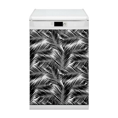 Painel magnético para máquina de lavar louça Folhas pretas