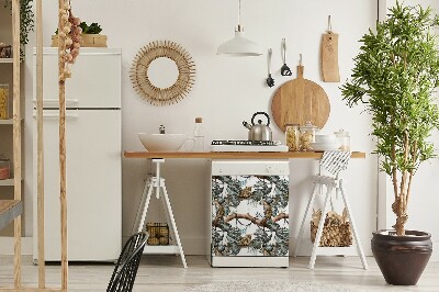 Painel magnético para máquina de lavar louça Leopardos em um galho